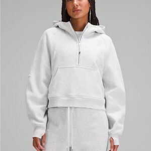 Lululemon Scuba Oversized Half-Zip Hoodie M/L Heathered Core Ultra Light Grey
